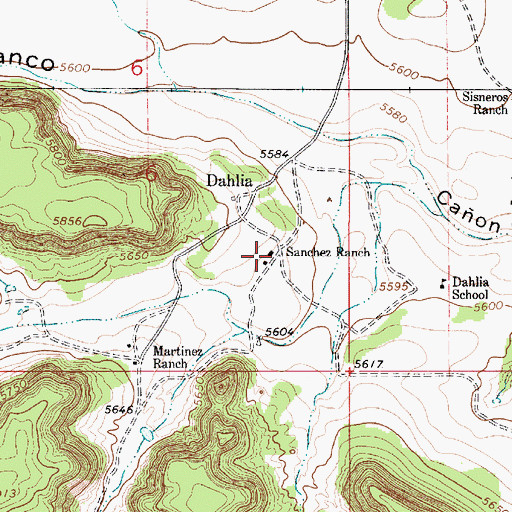 Topographic Map of Caon de la Luvina, NM