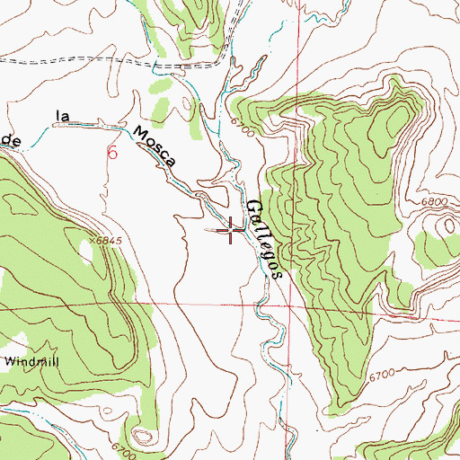 Topographic Map of Caon de la Mosca, NM