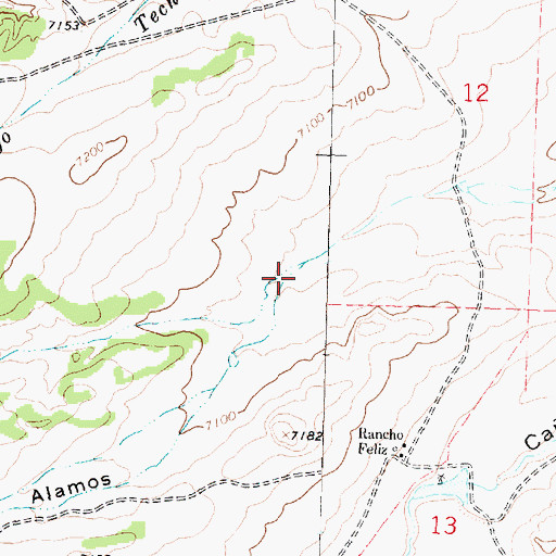 Topographic Map of Caon de los Alamos, NM