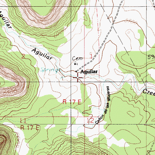 Topographic Map of Caon de Aguilar, NM