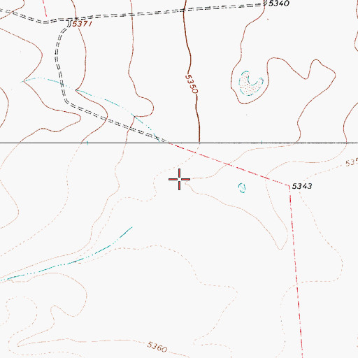Topographic Map of Caon de Baca, NM