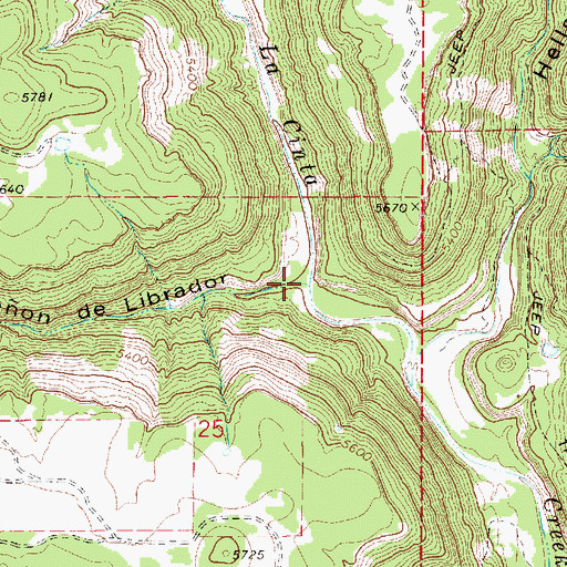 Topographic Map of Caon de Librador, NM