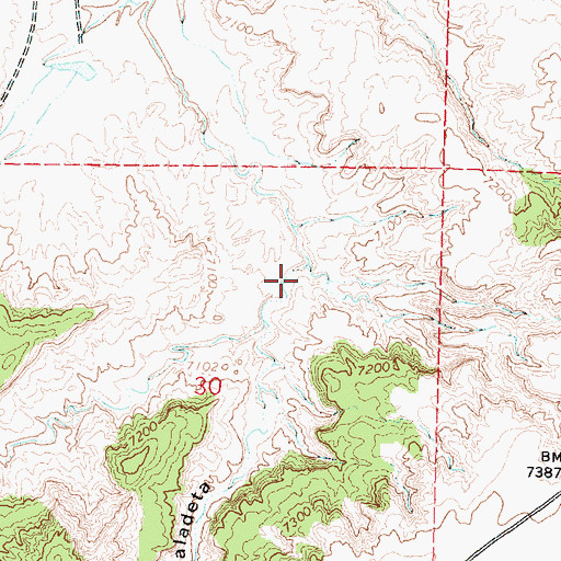 Topographic Map of Caon de Saladeta Canyon, NM