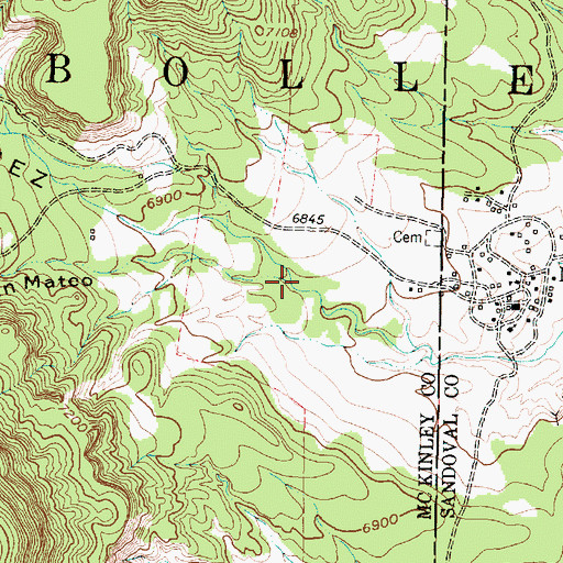 Topographic Map of Caon de San Mateo, NM