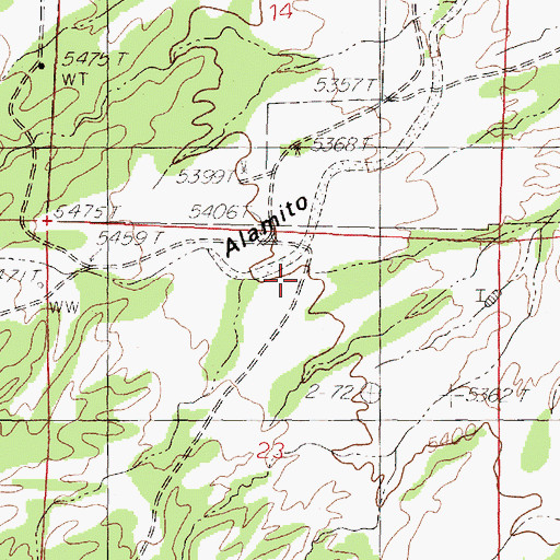 Topographic Map of Caon del Alamito, NM