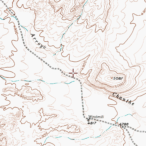 Topographic Map of Caon de Ojito, NM