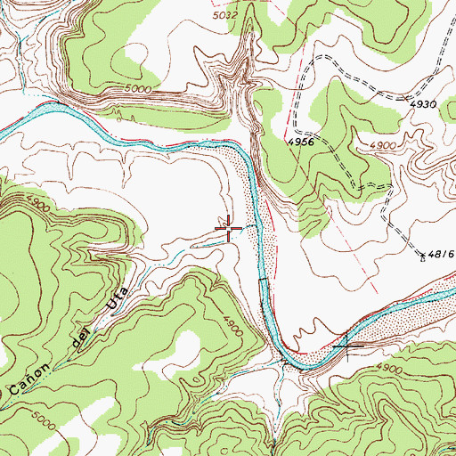 Topographic Map of Caon de Uta, NM