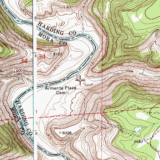 Topographic Map of Caon Armenta, NM
