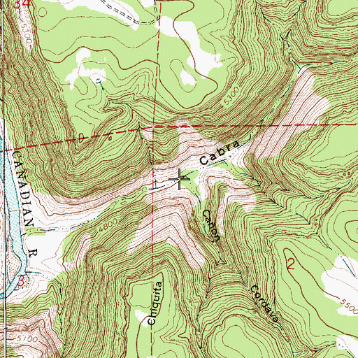Topographic Map of Canon Cordava, NM