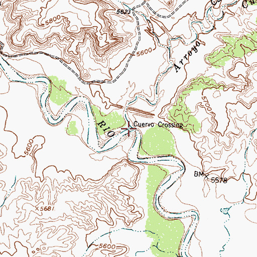 Topographic Map of Caon Cuervo, NM
