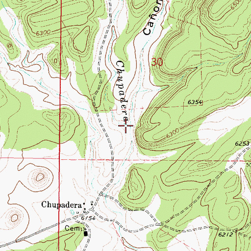 Topographic Map of Canon Cueva, NM
