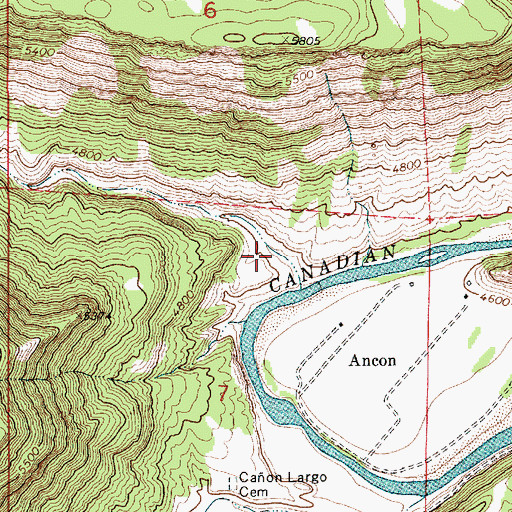 Topographic Map of Caon Gonzales, NM