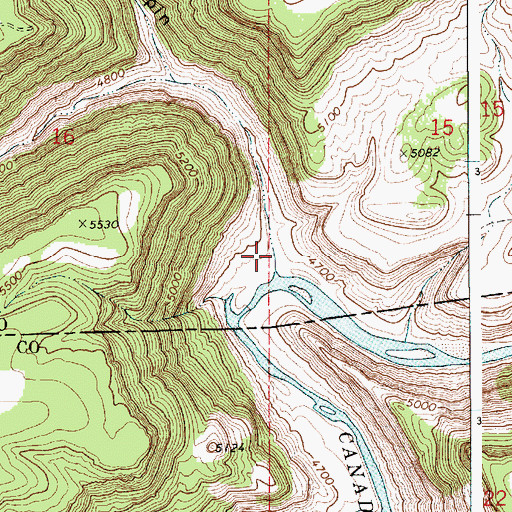 Topographic Map of Caon Hondo, NM