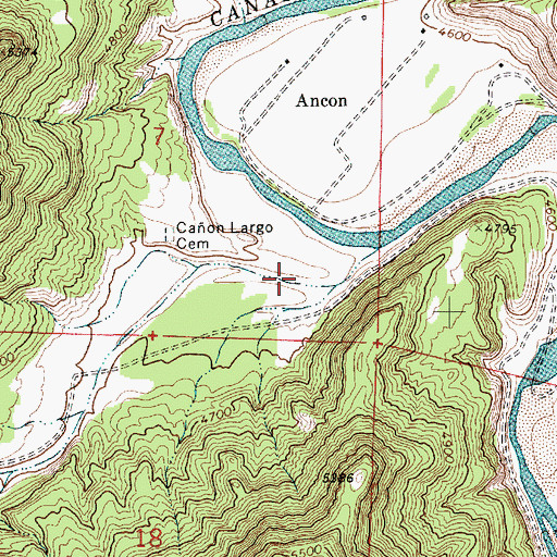 Topographic Map of Caon Largo, NM