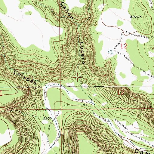 Topographic Map of Canon Lucero, NM