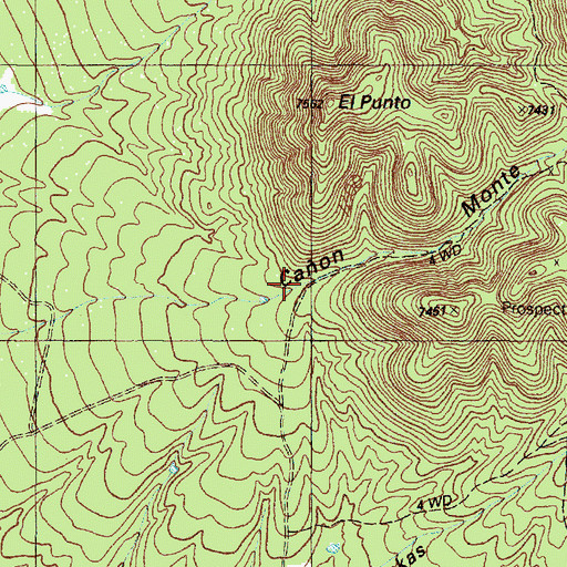 Topographic Map of Caon Monte del Largo, NM