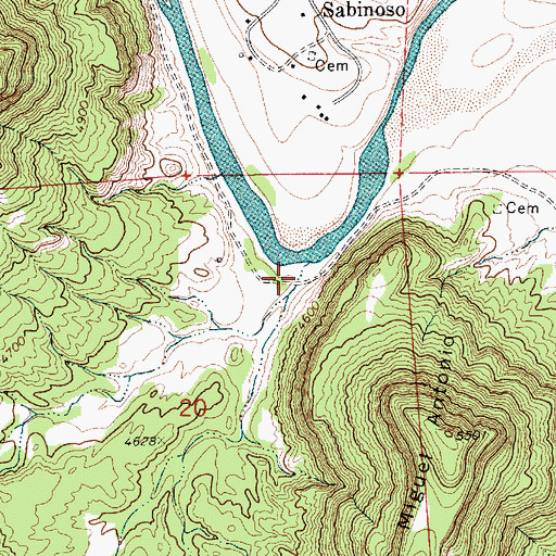 Topographic Map of Caon Sabinoso, NM