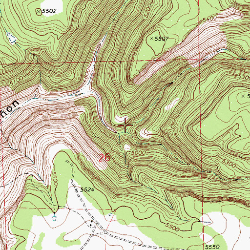 Topographic Map of Caon Yegua, NM