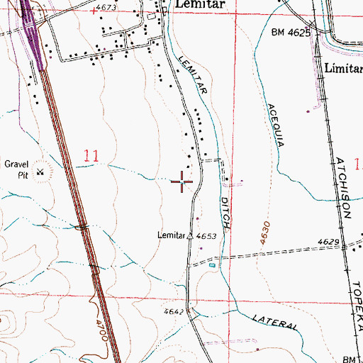 Topographic Map of Caoncito de Puertecito del Lemitar, NM