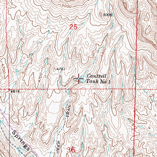 Topographic Map of Cantrell Tank Number 1, NM