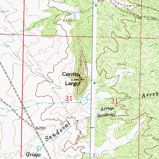 Topographic Map of Cerrito Largo, NM