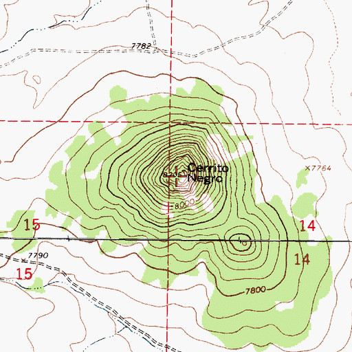 Topographic Map of Cerrito Negro, NM