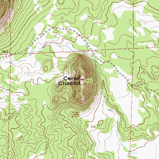 Topographic Map of Cerro Chatito, NM