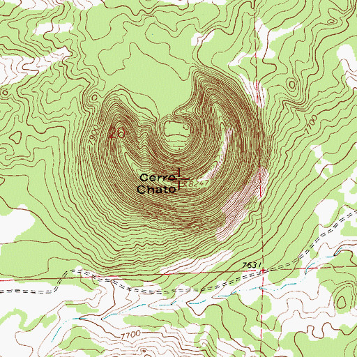 Topographic Map of Cerro Chato, NM