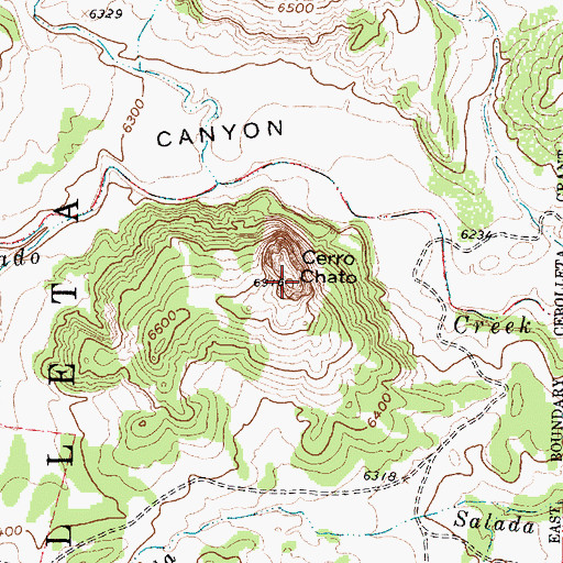 Topographic Map of Cerro Chato, NM