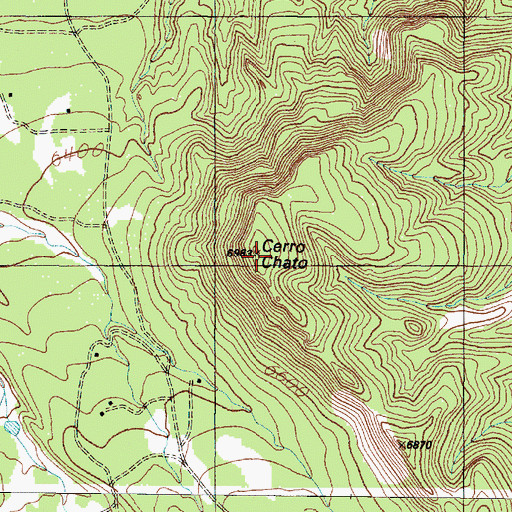 Topographic Map of Cerro Chato, NM