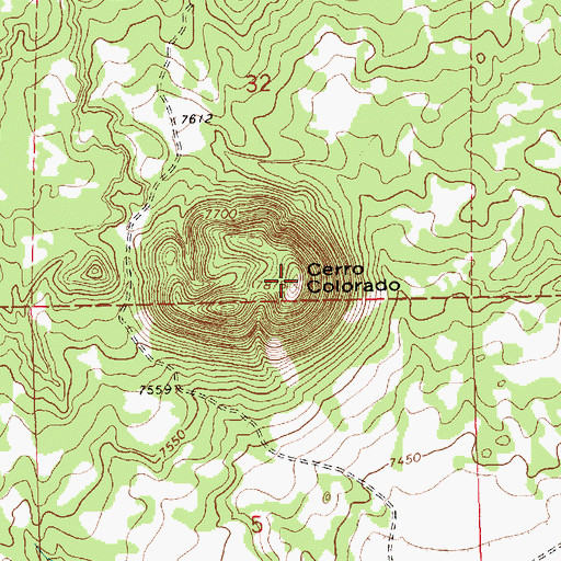 Topographic Map of Cerro Colorada, NM