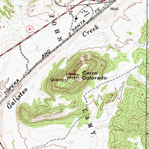 Topographic Map of Cerro Colorado, NM