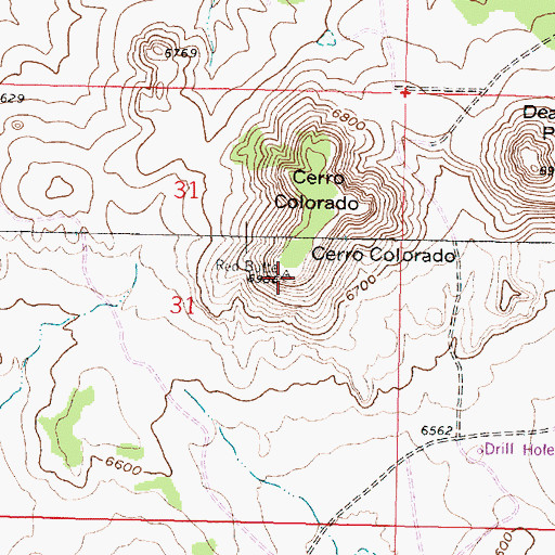 Topographic Map of Cerro Colorado, NM