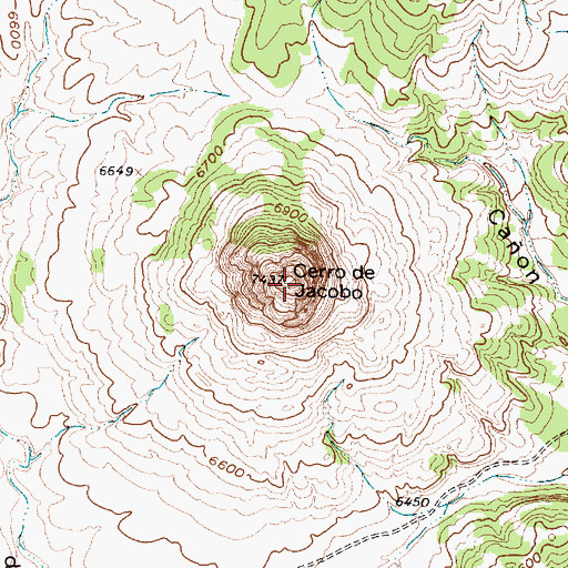 Topographic Map of Cerro de Jacobo, NM