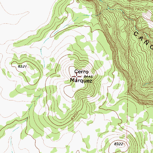Topographic Map of Cerro Marquez, NM
