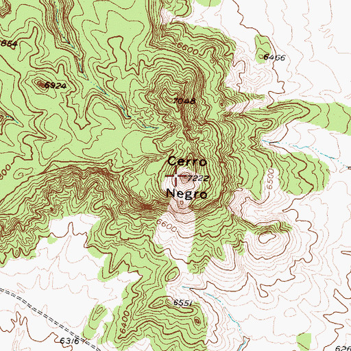 Topographic Map of Cerro Negro, NM