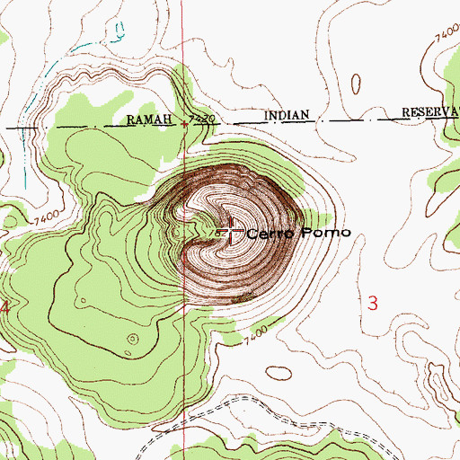 Topographic Map of Cerro Pomo, NM