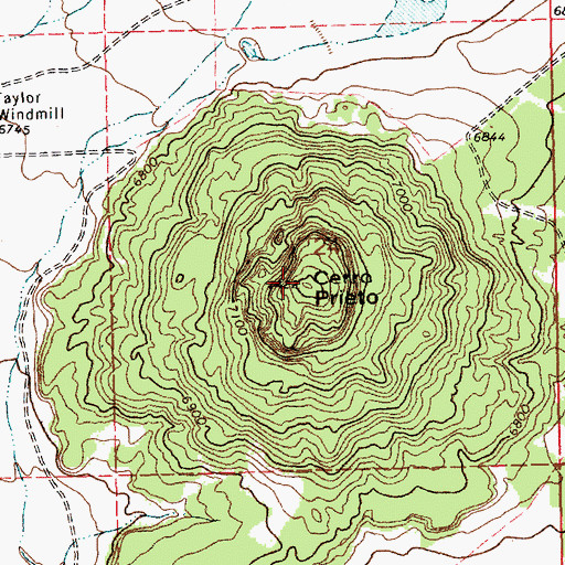 Topographic Map of Cerro Prieto, NM