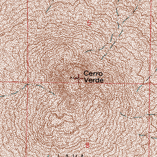 Topographic Map of Cerro Verde, NM
