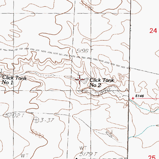 Topographic Map of Click Tank Number 2, NM