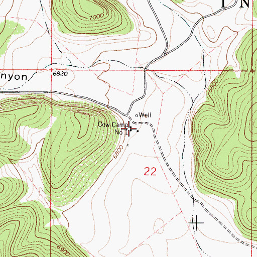 Topographic Map of Cow Camp Number 1, NM