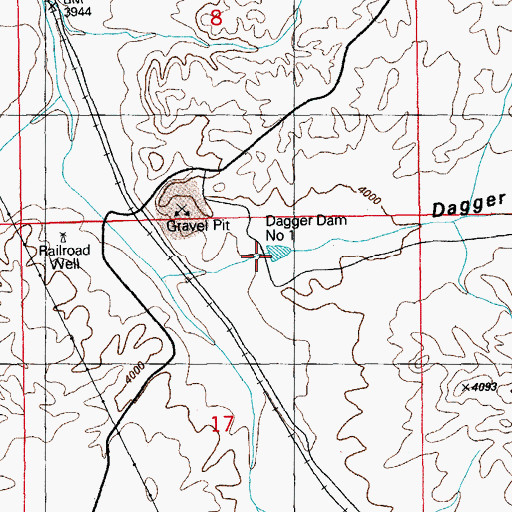 Topographic Map of Dagger Dam Number 1, NM