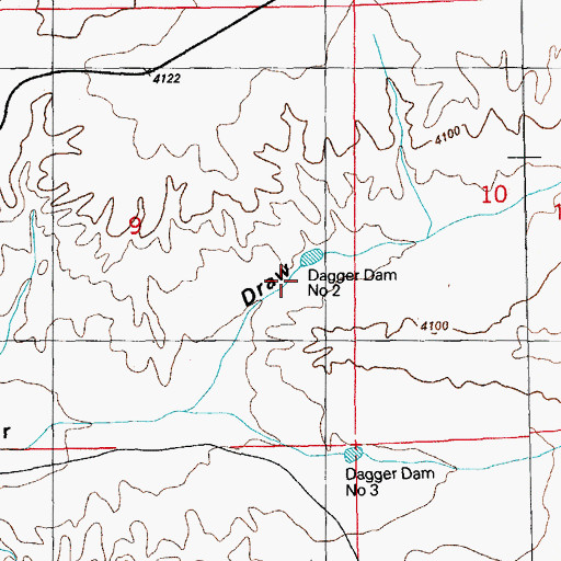 Topographic Map of Dagger Dam Number 2, NM