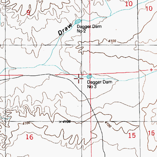 Topographic Map of Dagger Dam Number 3, NM