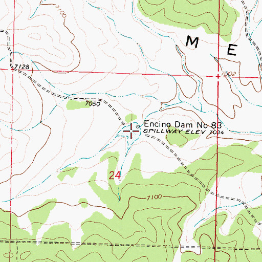 Topographic Map of Encino Dam Number 83, NM
