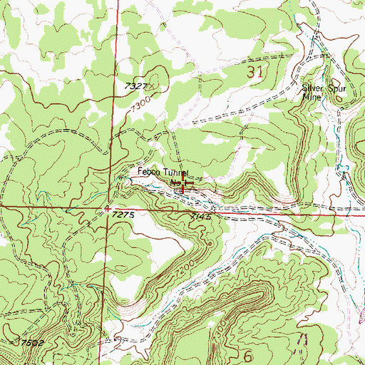 Topographic Map of Febco Tunnel Number 1, NM