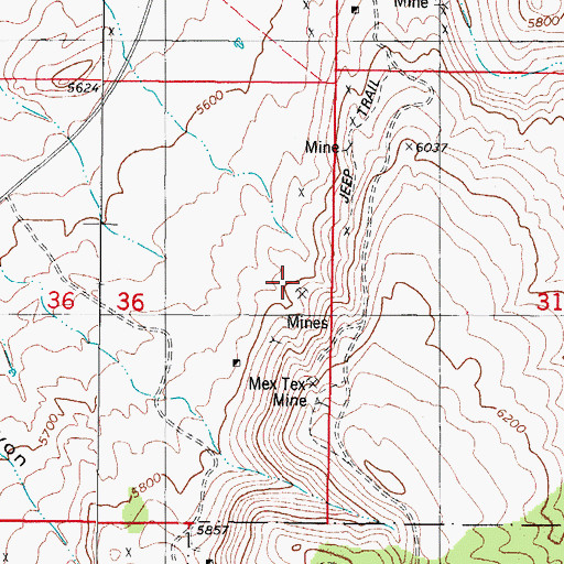 Topographic Map of Hickey Number 1 Mine, NM