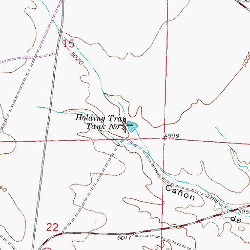 Topographic Map of Holding Trap Tank Number 2, NM
