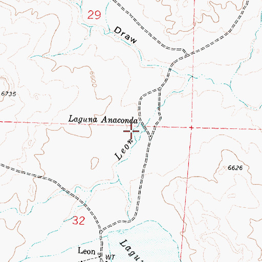 Topographic Map of Laguna Anaconda, NM