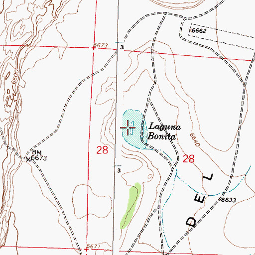 Topographic Map of Laguna Bonita, NM